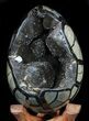 Septarian Dragon Egg Geode - Black Crystals #36092-1